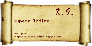 Kupecz Indira névjegykártya
